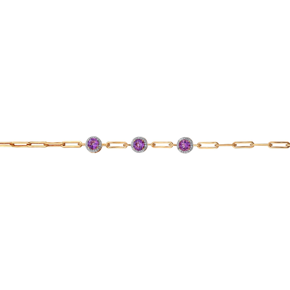 0.96 Karat Cherry Ametist Diamante Bracciale