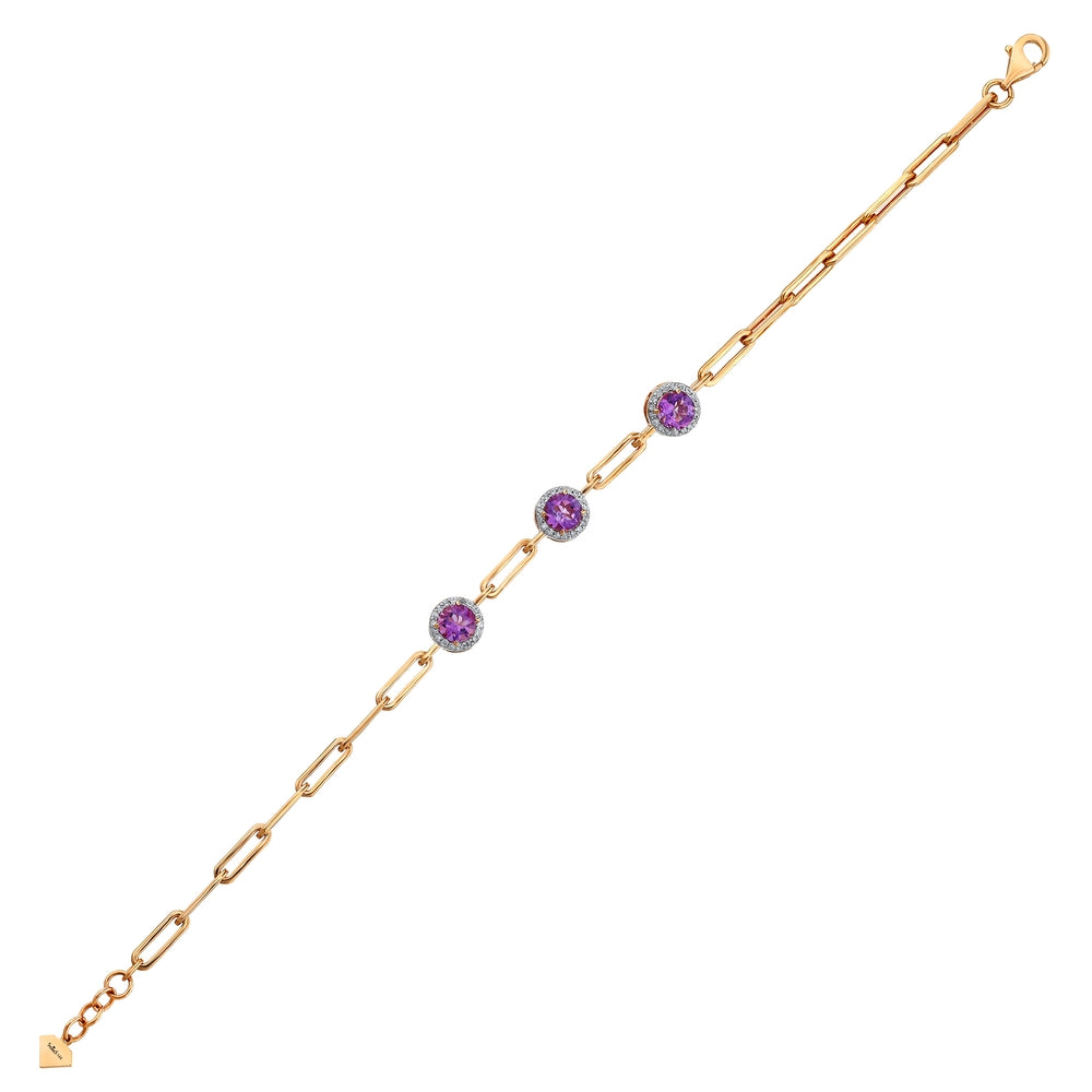 0.96 Karat Cherry Ametist Diamante Bracciale