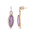 1.40 Karat Viola Ametist Diamante Orecchini
