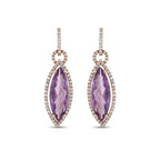1.40 Karat Viola Ametist Diamante Orecchini