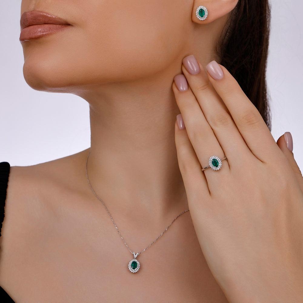 1.18 Karat Anturaj Due’S Zümrüt Pırlanta Küpe