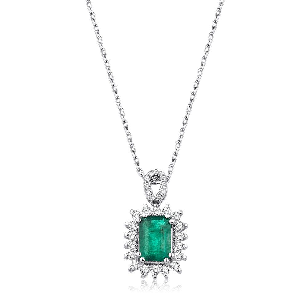 1.02 Karat Anturaj Solo Zümrüt Diamante Collana