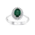 0.93 Karat Anturaj Due’S Zümrüt Diamante Anello