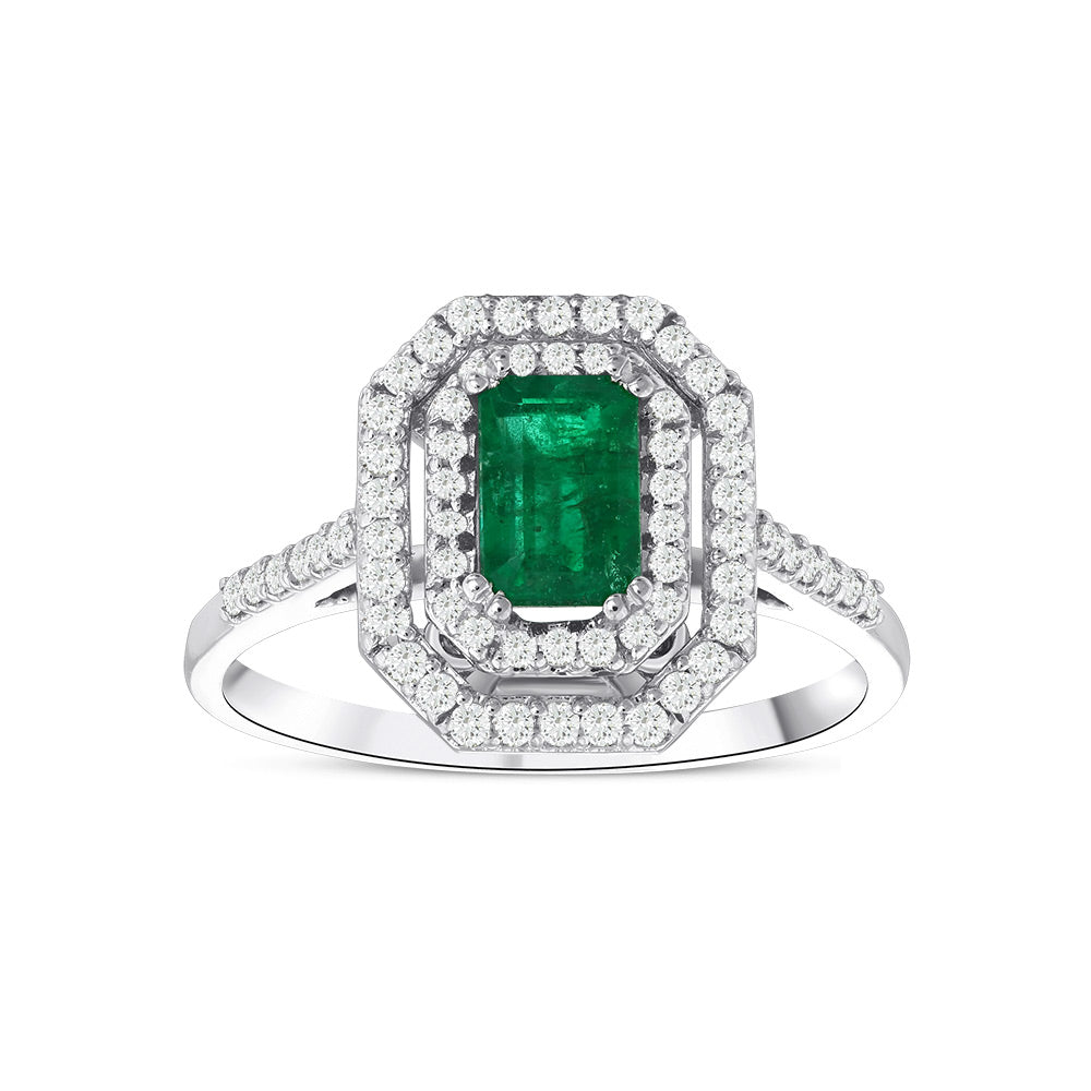 0.82 Karat Anturaj Due’S Zümrüt Diamante Anello