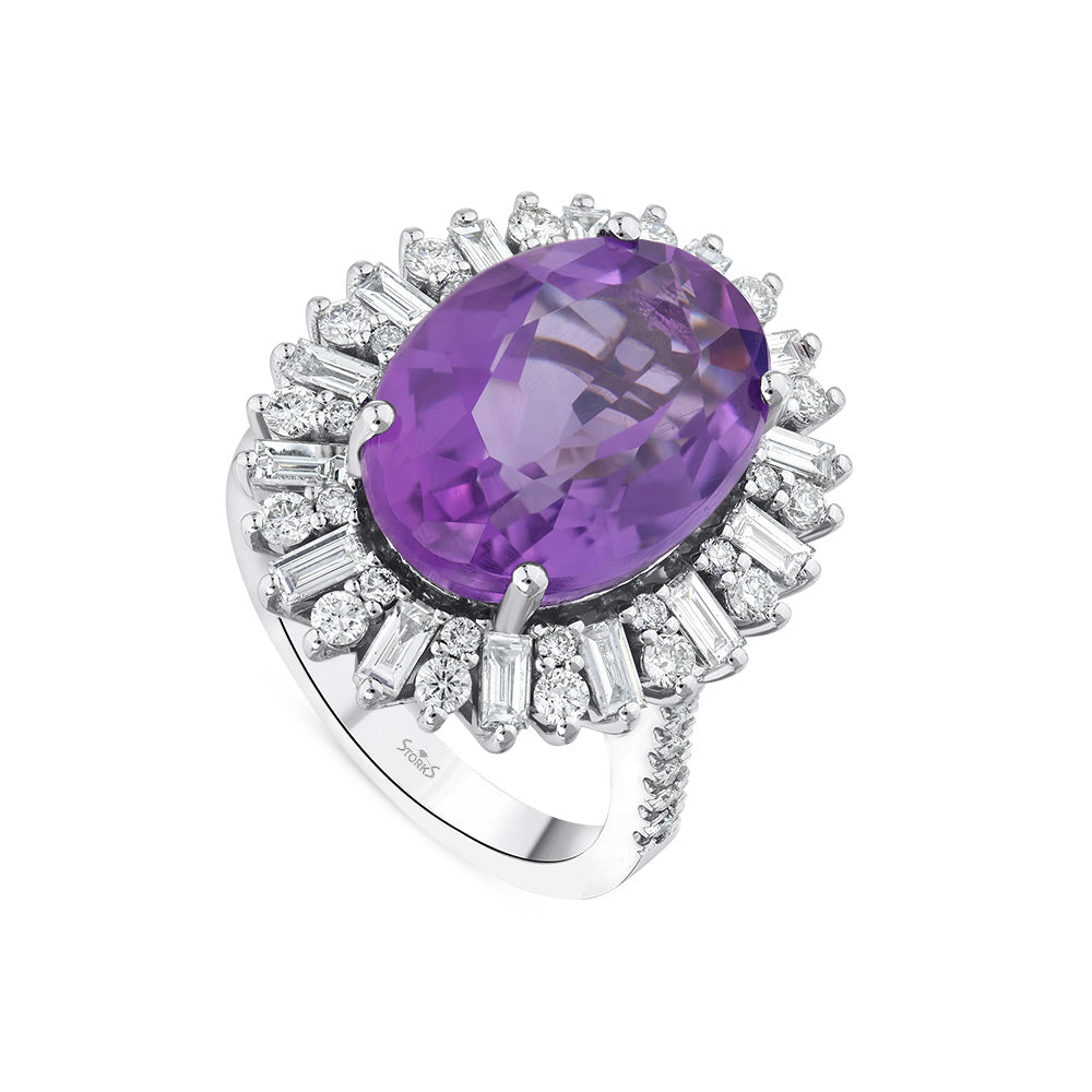 10.33 Karat Violet Ametist Pırlanta Yüzük