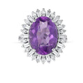 10.33 Karat Violet Ametist Diamante Anello