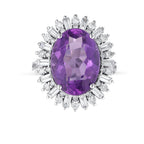 10.33 Karat Violet Ametist Diamante Anello