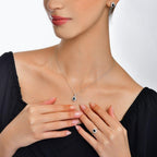 1.34 Karat Safir Diamante Orecchini