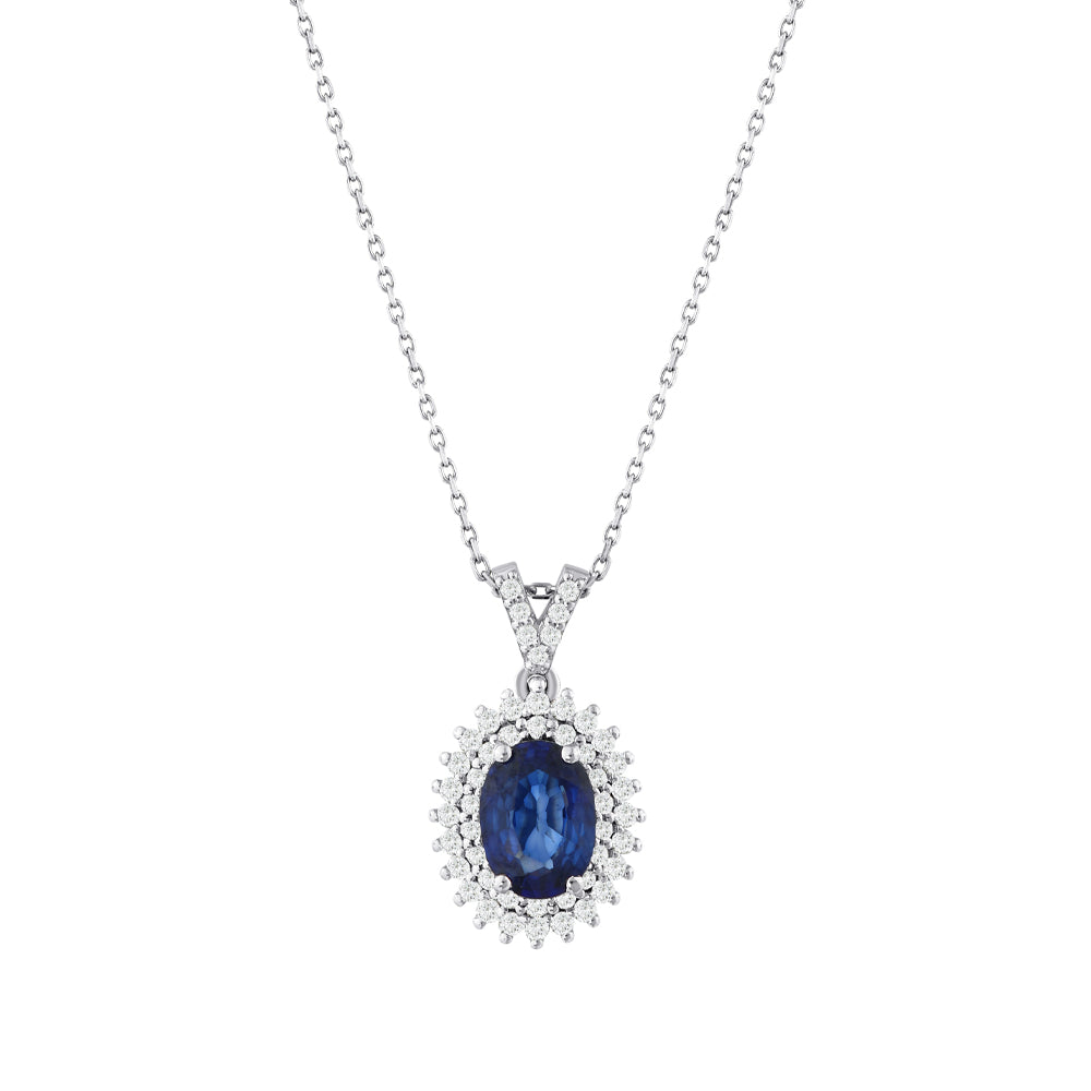 1.00 Karat Safir Pırlanta Kolye