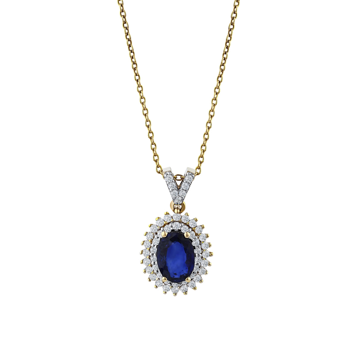1.00 Karat Safir Pırlanta Kolye
