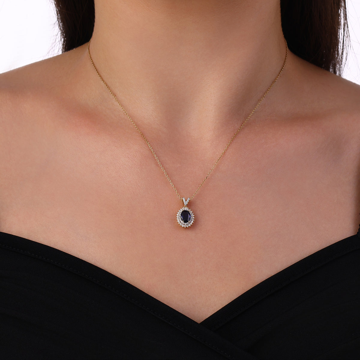 1.00 Karat Safir Pırlanta Kolye