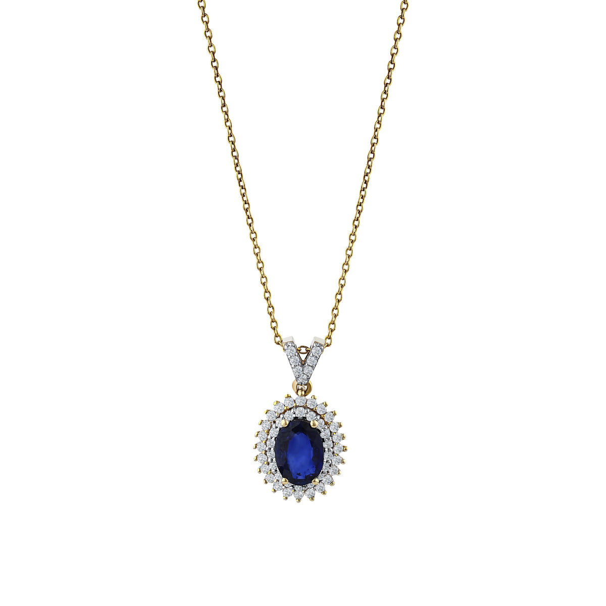 1.00 Karat Safir Pırlanta Kolye
