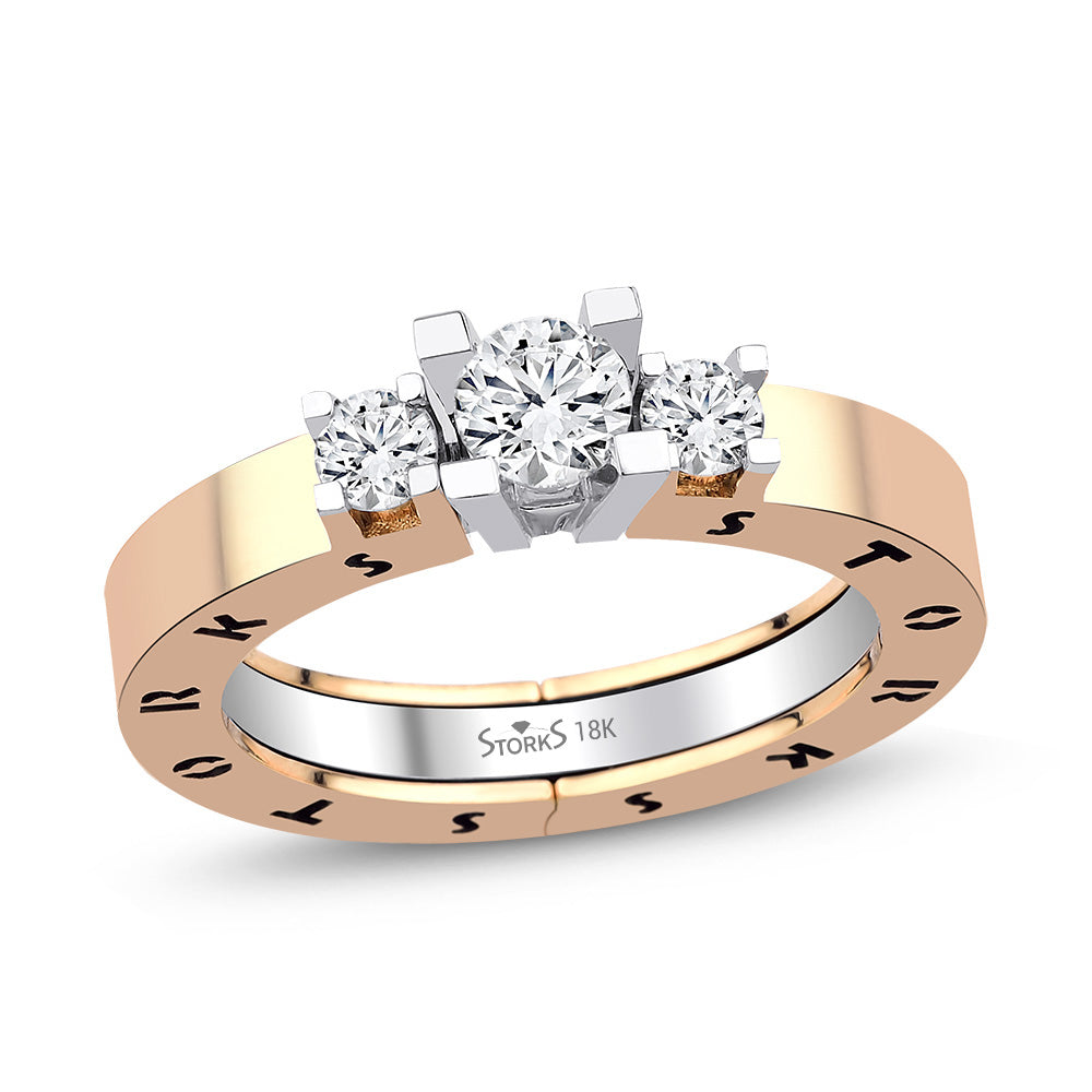 1.15 Karat Tria Diamante Storks Anello