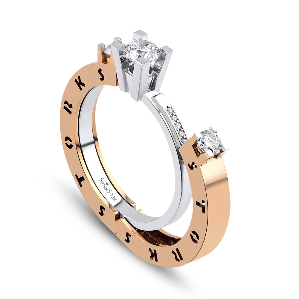 1.15 Karat Tria Diamante Storks Anello