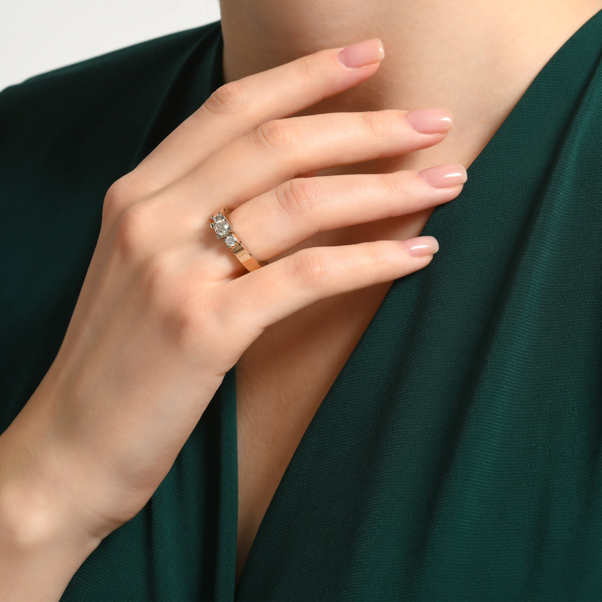 1.15 Karat Tria Diamante Storks Anello