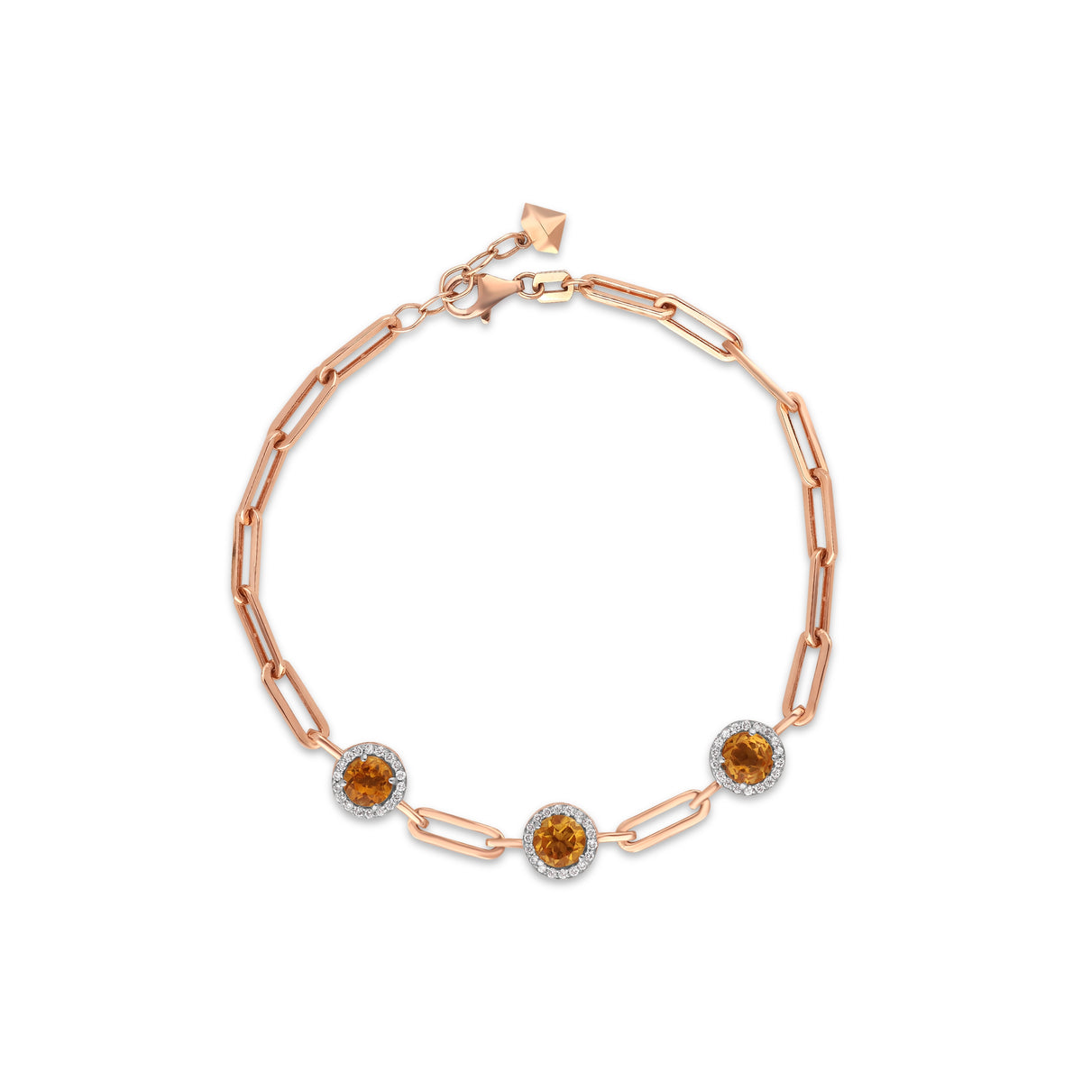 1.51 Karat Cherry Sitrin Diamante Bracciale