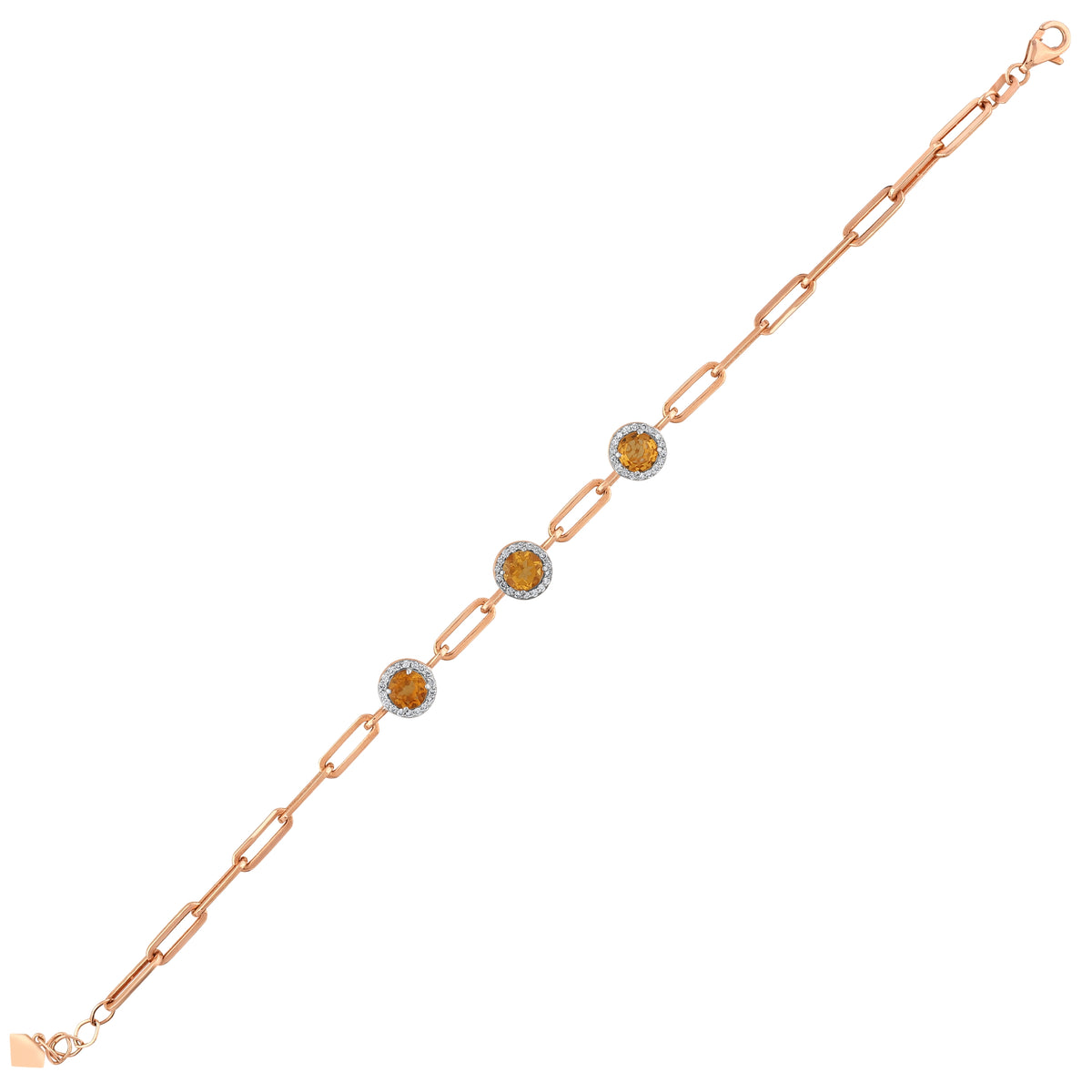 1.51 Karat Cherry Sitrin Diamante Bracciale