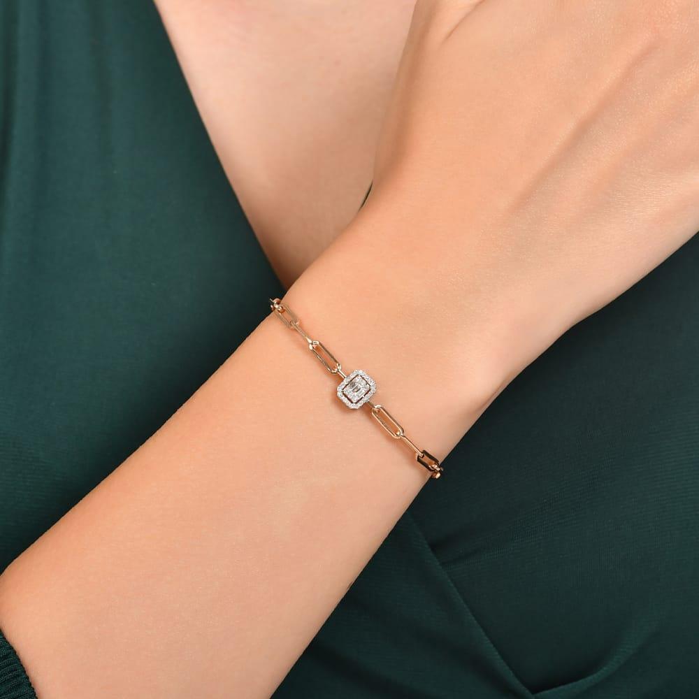 0.18 Karat Cherry Baget Diamante Bracciale