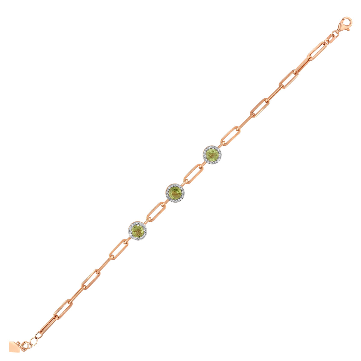 1.73 Karat Cherry Peridot Diamante Bracciale