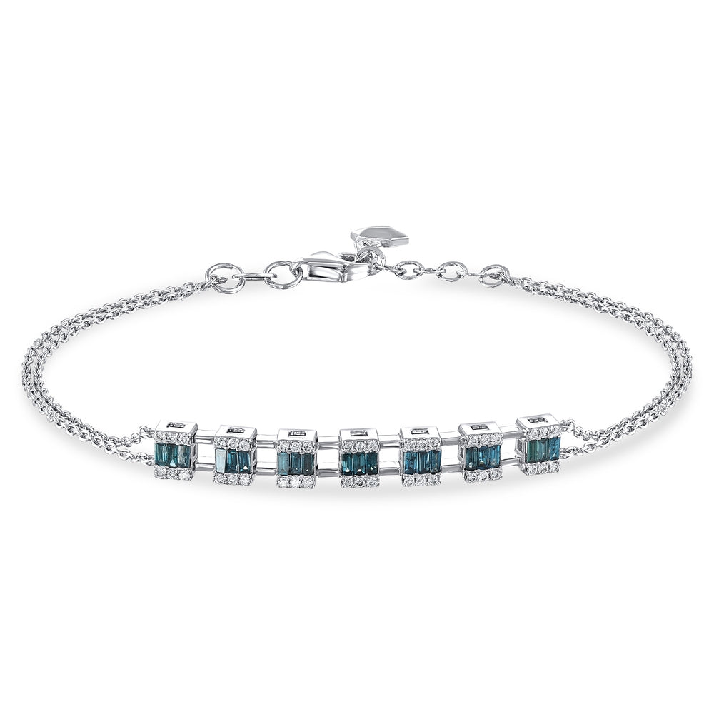 0.84 Karat Deep Blue Baget Bracciale