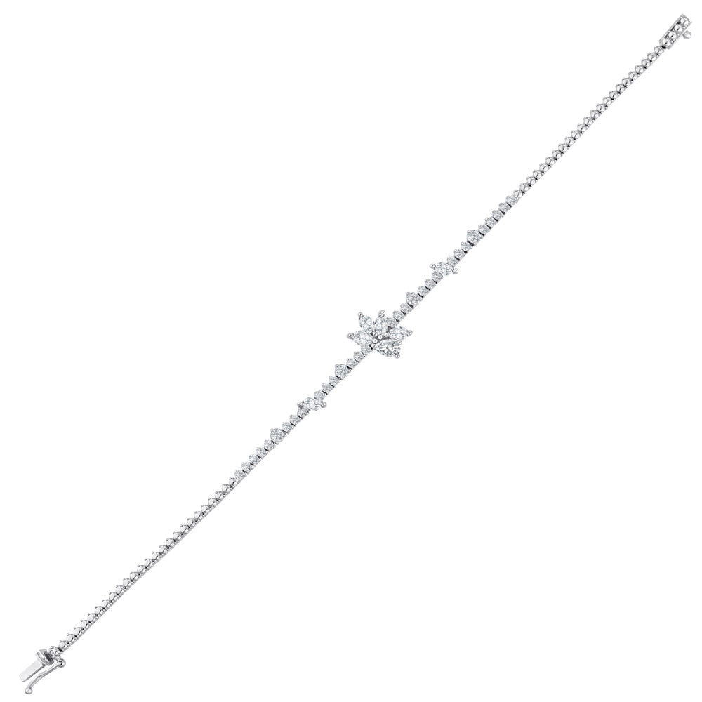 2.30 Karat Damla Markiz Diamante Bracciale
