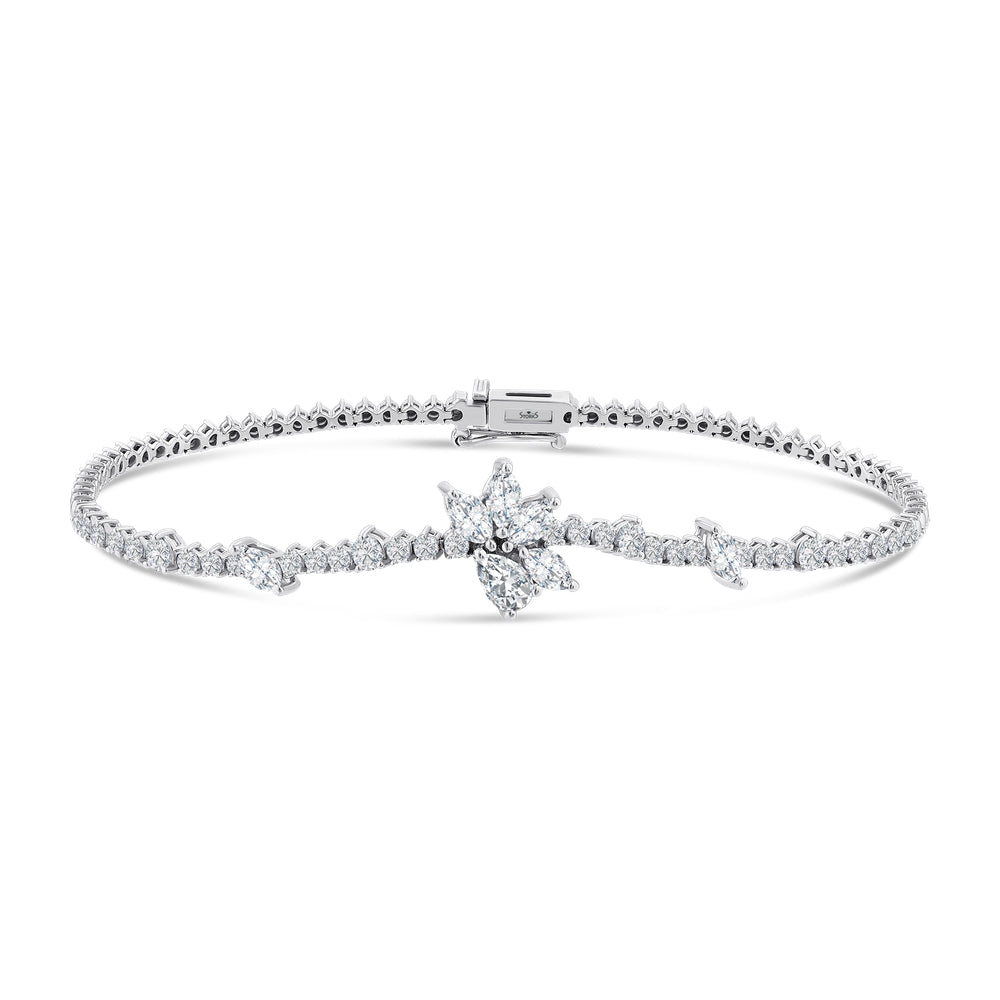 2.30 Karat Damla Markiz Diamante Bracciale