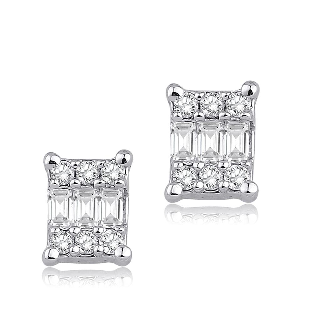 0.21 Karat Laranj Baget Diamante Orecchini