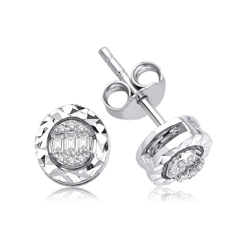 0.10 Karat Laranj Baget Diamante Orecchini