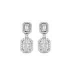 1.30 Karat Diamante baguette Orecchini