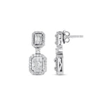 1.30 Karat Diamante baguette Orecchini