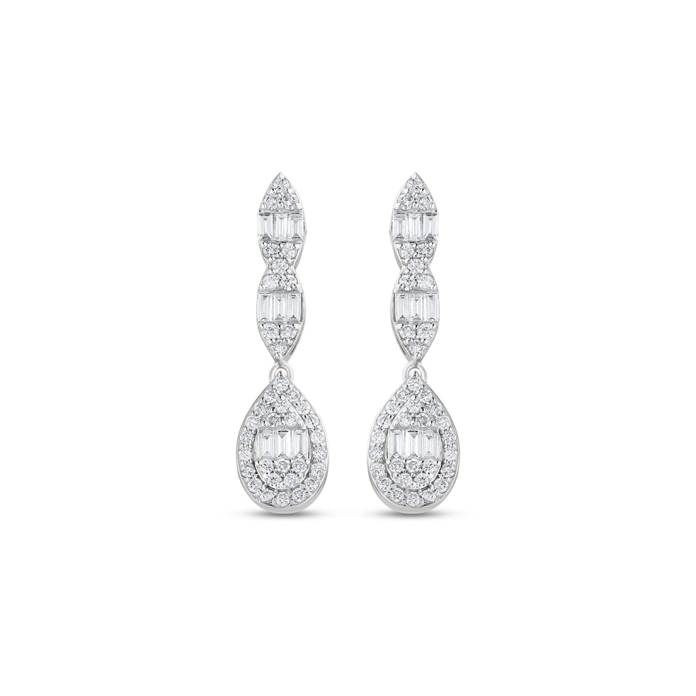 0.87 Karat Wedding Baget Pırlanta Küpe