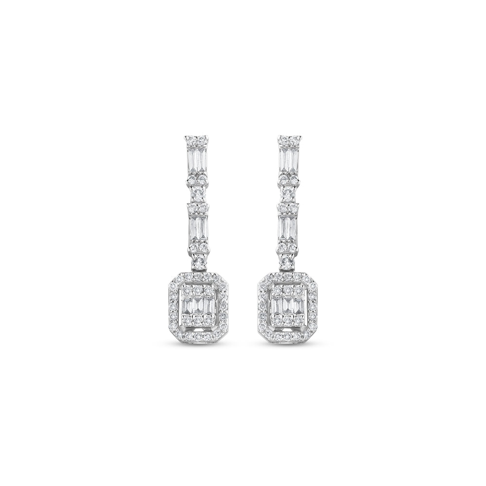 0.59 Karat Wedding Baget Pırlanta Küpe