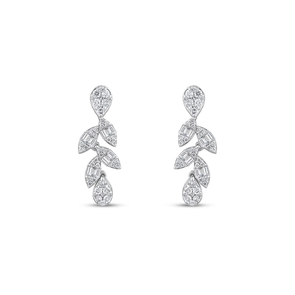 0.88 Karat Wedding Baget Pırlanta Küpe