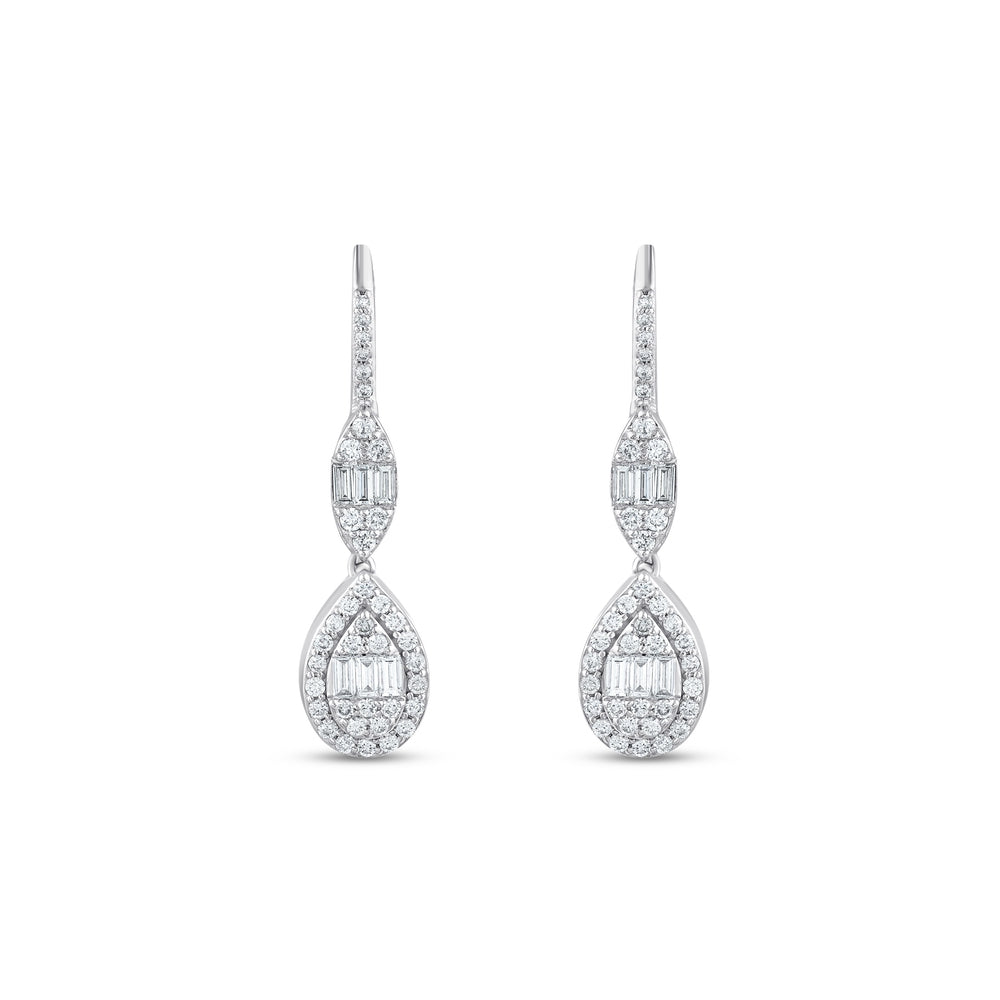 0.72 Karat Wedding Baget Pırlanta Küpe