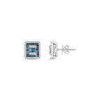 1.02 Karat Deep Blue Baget Diamante Orecchini