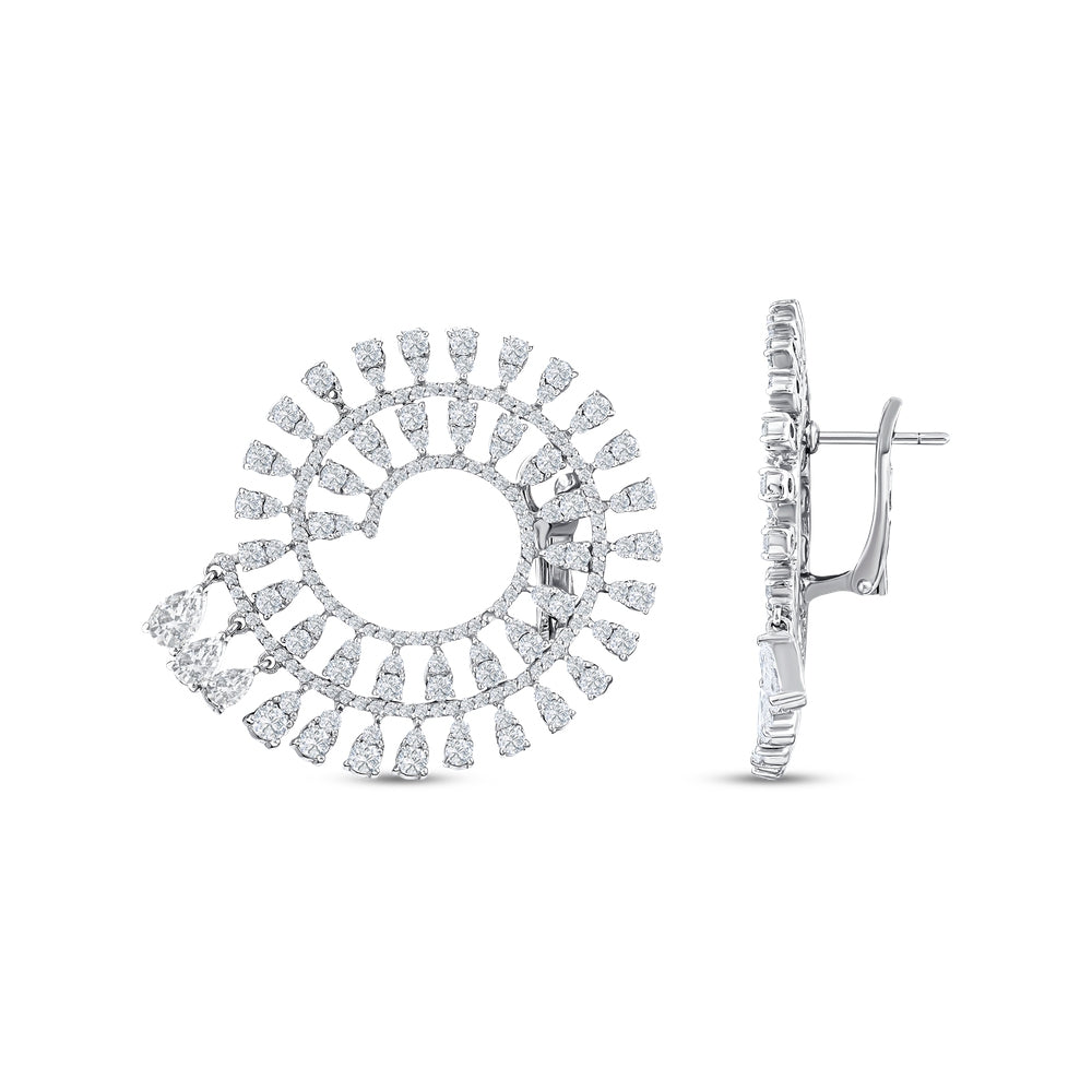 6.92 Karat matrimonio Baget Diamante Orecchini