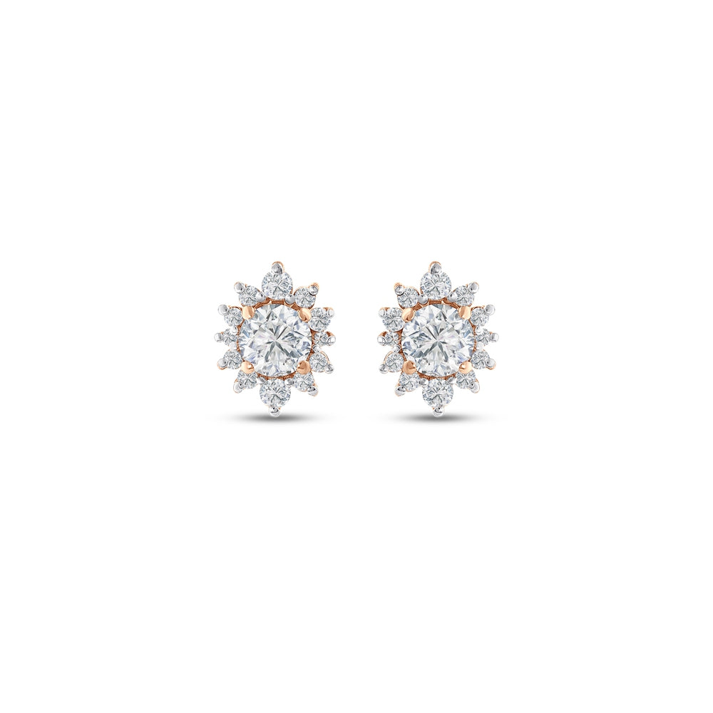 0.76 Karat Flora Diamante Orecchini