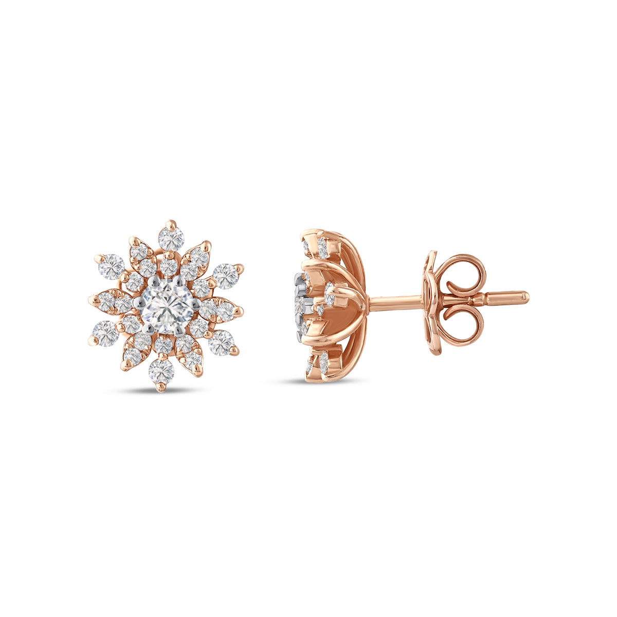 0.87 Karat Flora Diamante Orecchini