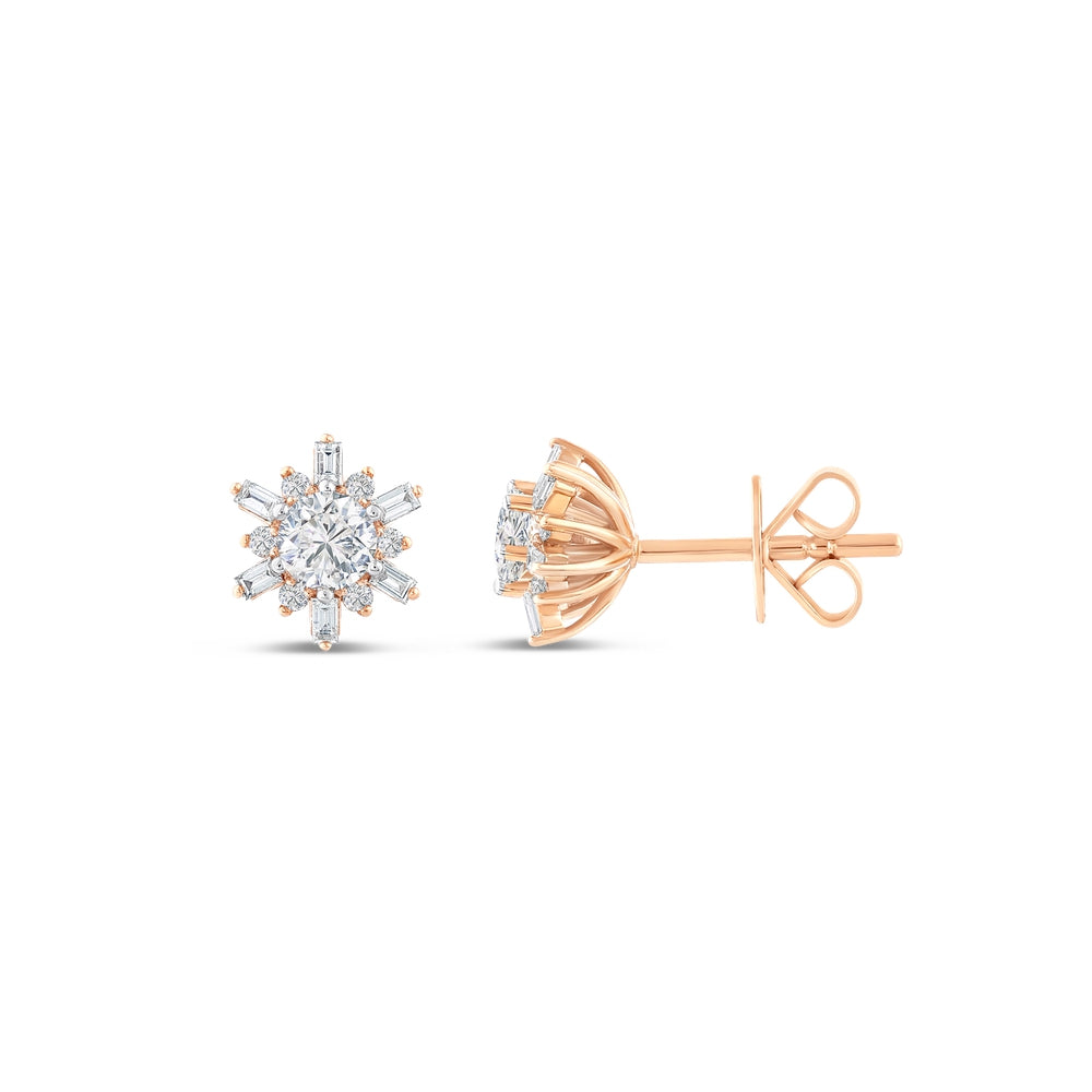 0.68 Karat Flora Baget Diamante Orecchini