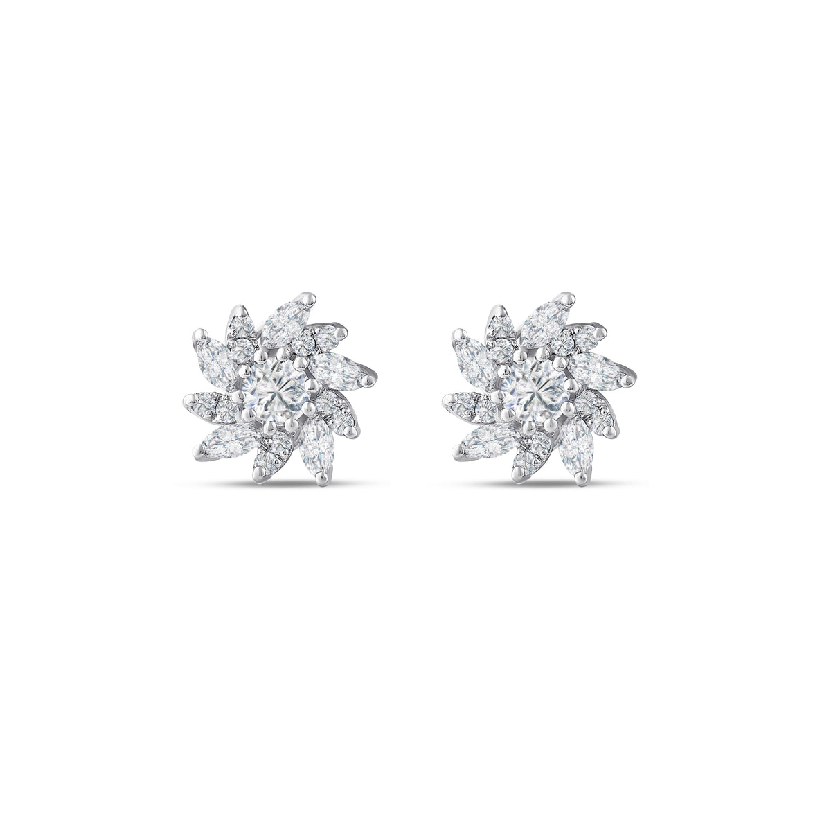0.94 Karat Flora Markiz Diamante Orecchini