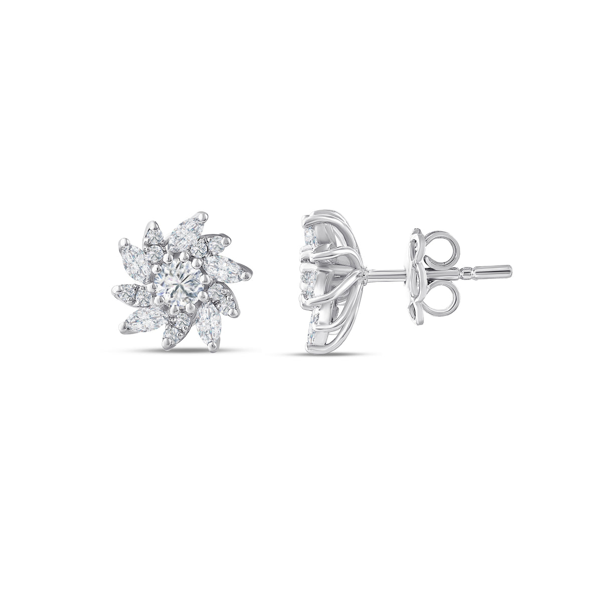 0.94 Karat Flora Markiz Diamante Orecchini