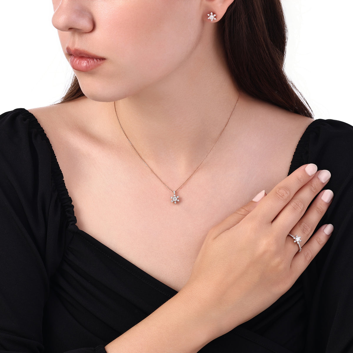 Collana Flora diamante da 0,39 carati