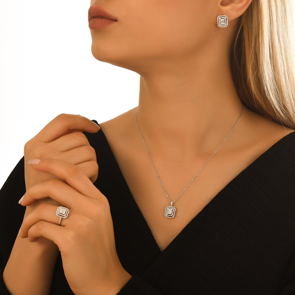 0.45 Karat Chloe Diamante baguette Collana