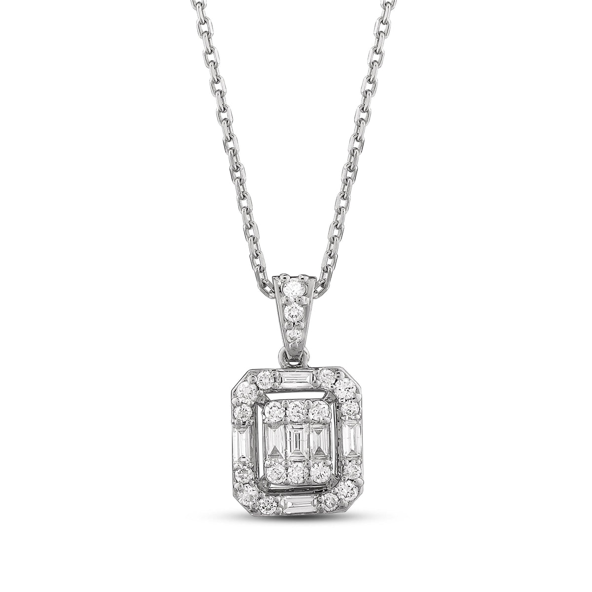 0.35 Karat Victoria Diamante baguette Collana