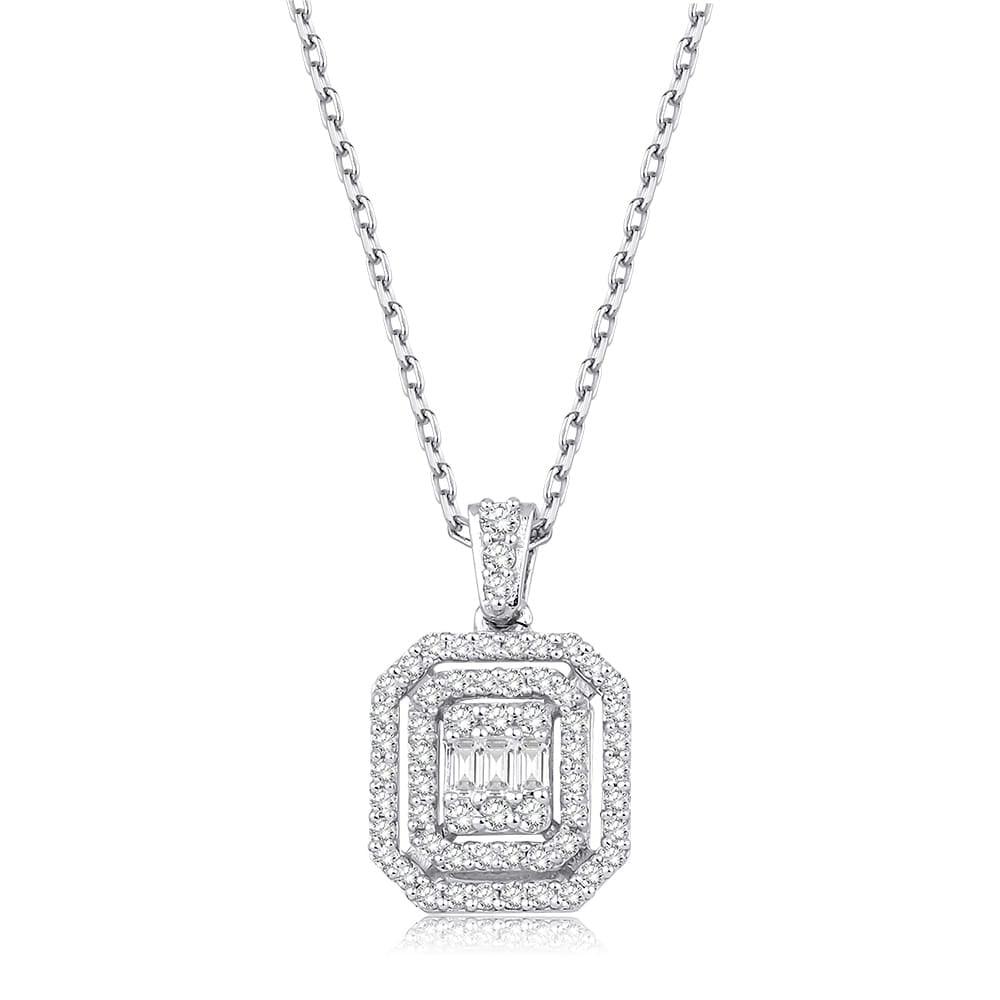 0.24 Karat Laranj Baget Diamante Collana