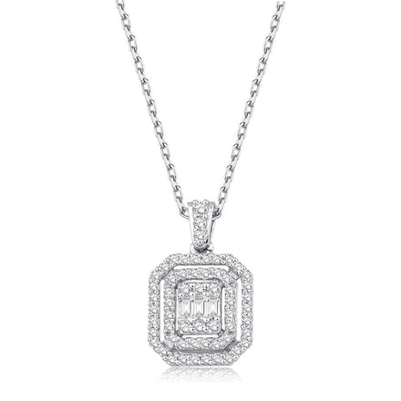 0.24 Karat Laranj Baget Pırlanta Kolye