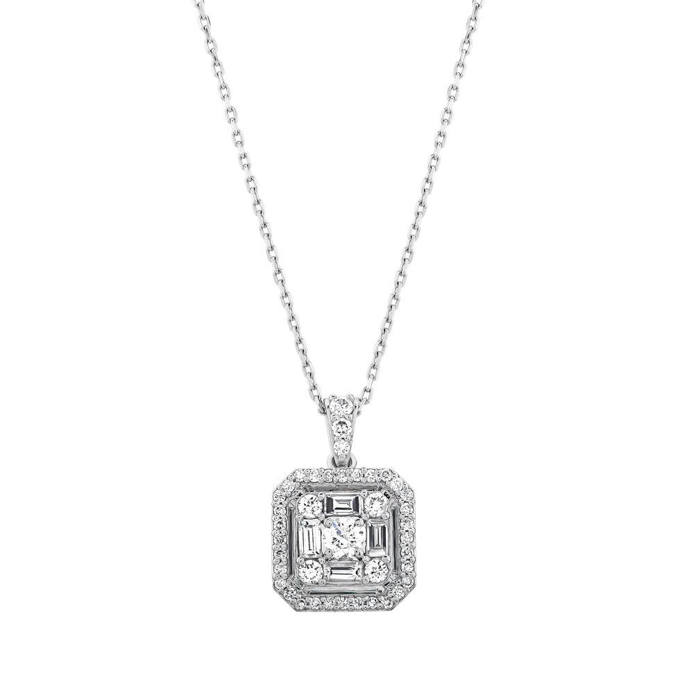 0.46 Karat Stella Diamante baguette Collana