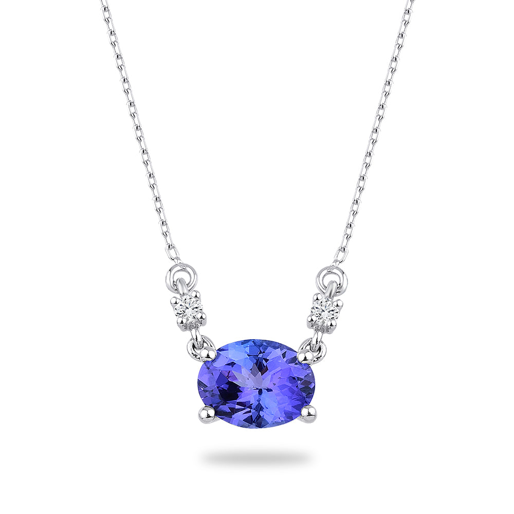 1.50 карата Oval Tanzanit бриллиантовое колье