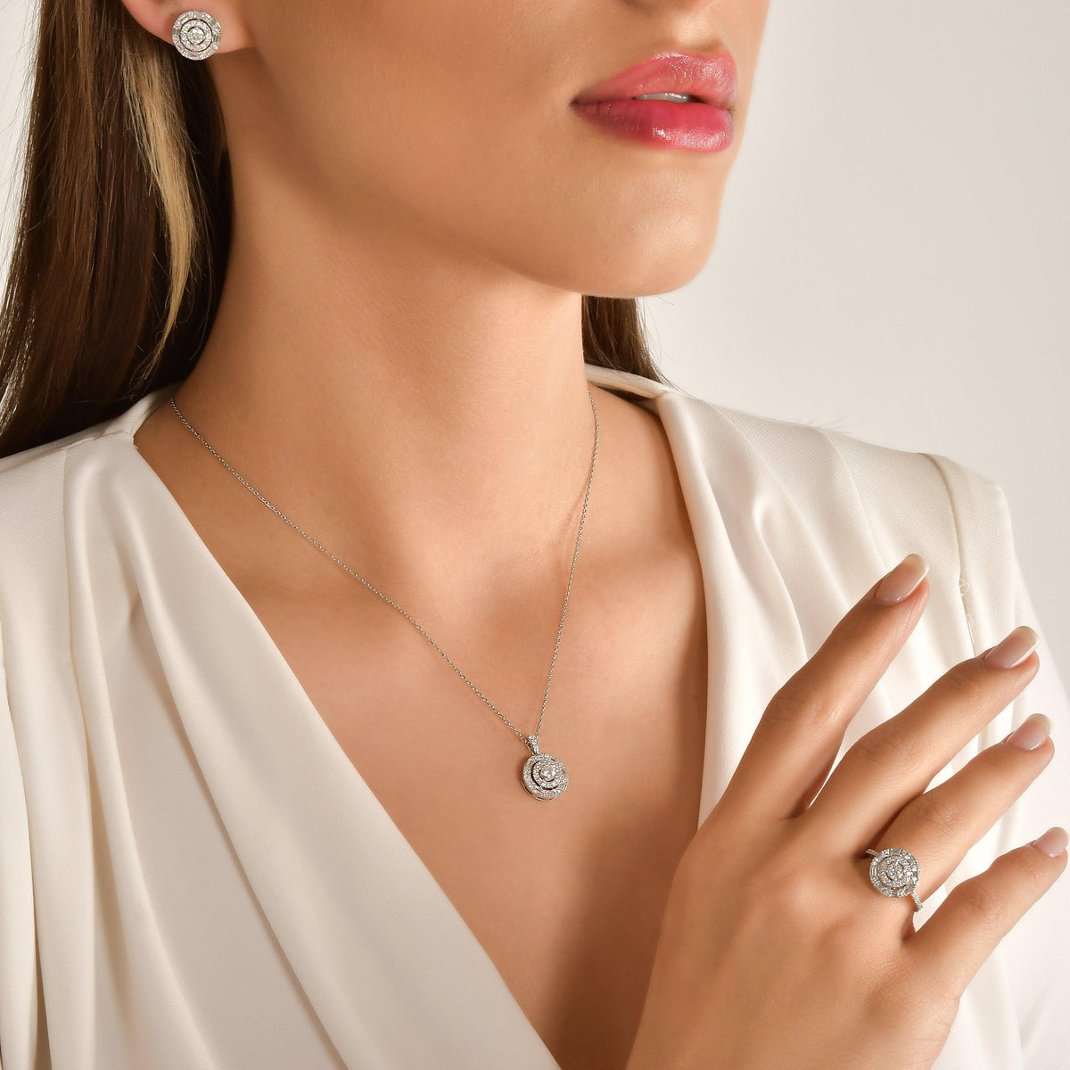 0.69 Karat Penelope Diamante baguette Collana