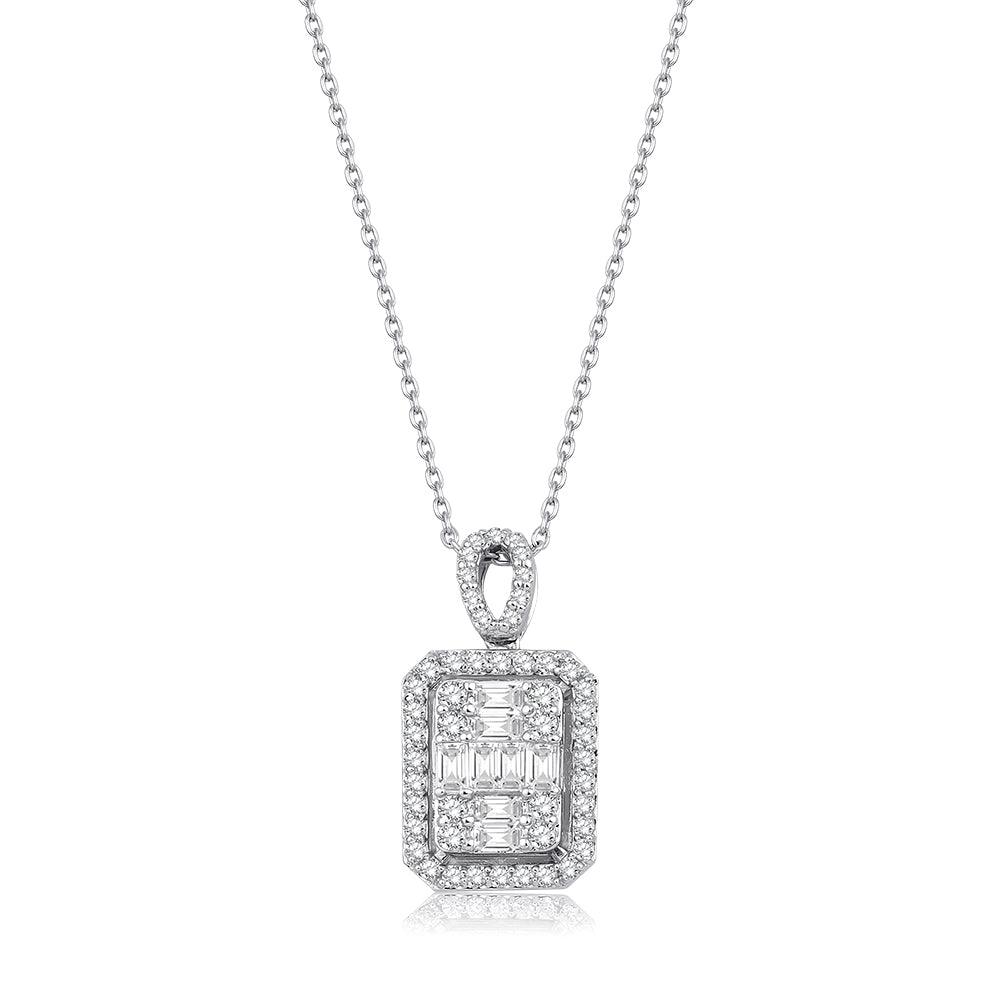0.84 Karat Isabella Diamante baguette Collana